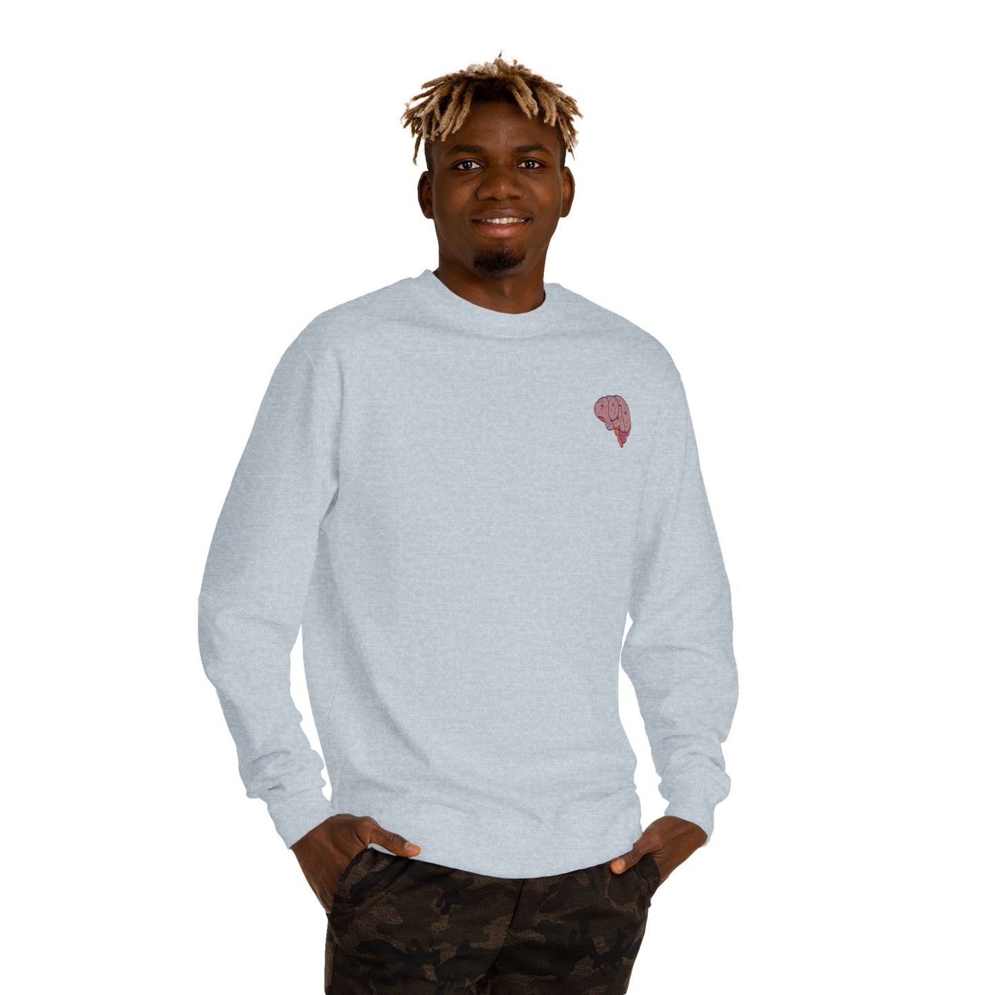 Dopamine Fiend Crewneck Sweatshirt - Retro Brain Graphic
