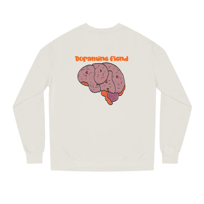 Dopamine Fiend Crewneck Sweatshirt - Retro Brain Graphic