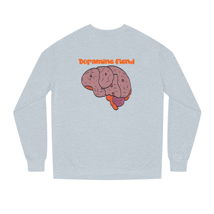 Dopamine Fiend Crewneck Sweatshirt - Retro Brain Graphic